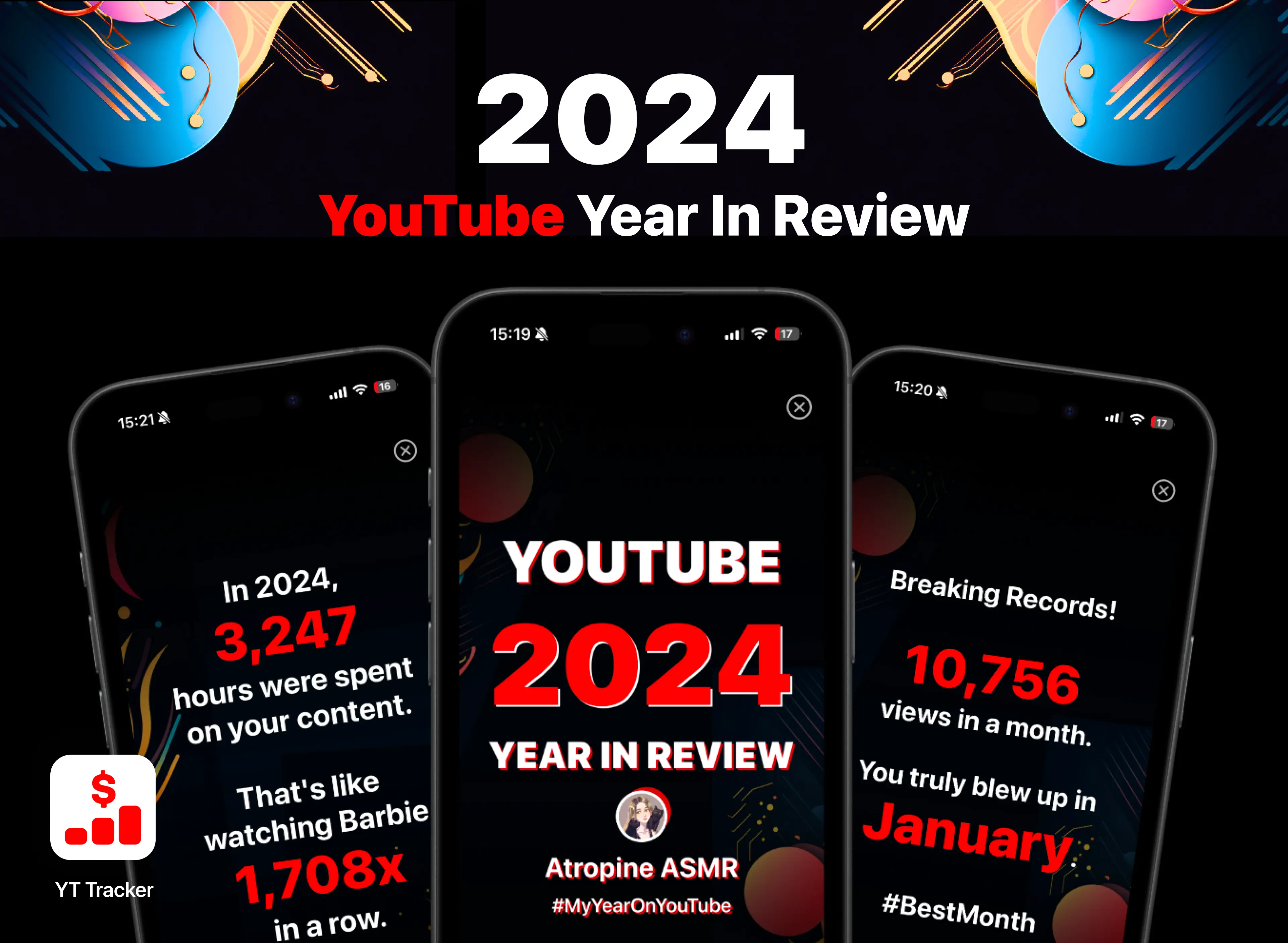 YouTube 2024 Year In Review, powered by YT Tracker